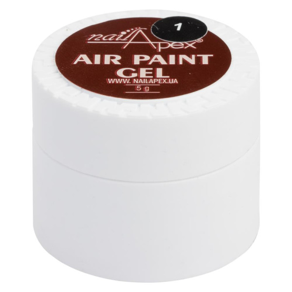 Гель-краска для аэропуффинга Nailapex Air Paint Gel № 01 белая, 5 г