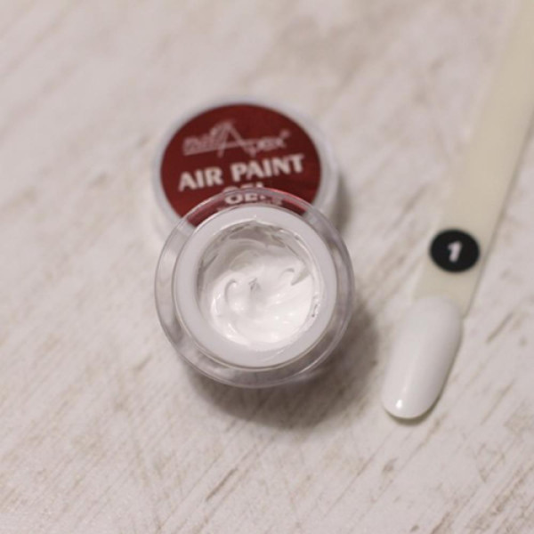 Гель-краска для аэропуффинга Nailapex Air Paint Gel № 01 белая, 5 г