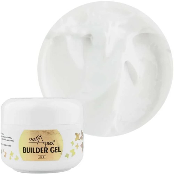 Nailapex Snow White Builder Gel - моделюючий крем (гель-желе) білий, 30 мл