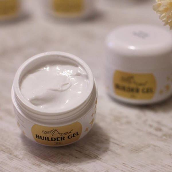 Nailapex Snow White Builder Gel - моделюючий крем (гель-желе) білий, 30 мл