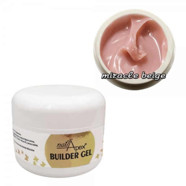 Nailapex Miracle Beige Builder Gel - моделюючий крем (гель-желе), 30 мл