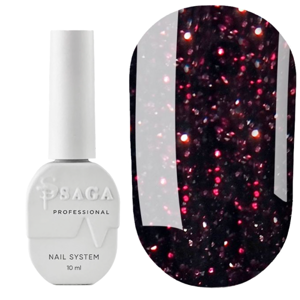 Гель-лак світловідбивний SAGA Professional Fiery Gel №24, бордовий, 10 мл