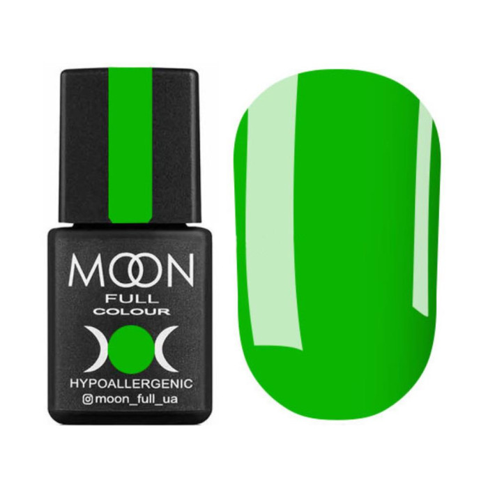 Гель-лак Moon Full Neon №702, салатовый яркий, неон, 8 мл