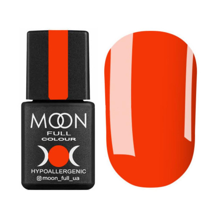 Гель-лак Moon Full Neon №707, морквяно-кораловий, неон, 8 мл