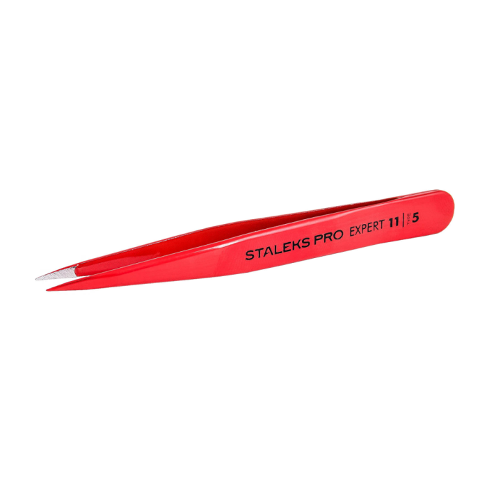 Пінцет для брів Staleks Pro Expert 11 Type 5 (точковий) (червоний)