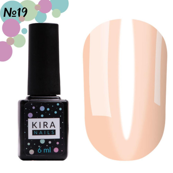 Гель-лак Kira Nails Vitrage №V19 (персиковый, витражный), 6 мл