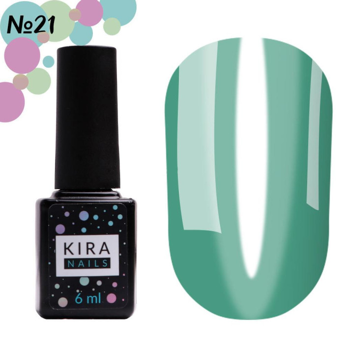 Гель-лак Kira Nails Vitrage №V21 (морська хвиля, вітражний), 6 мл
