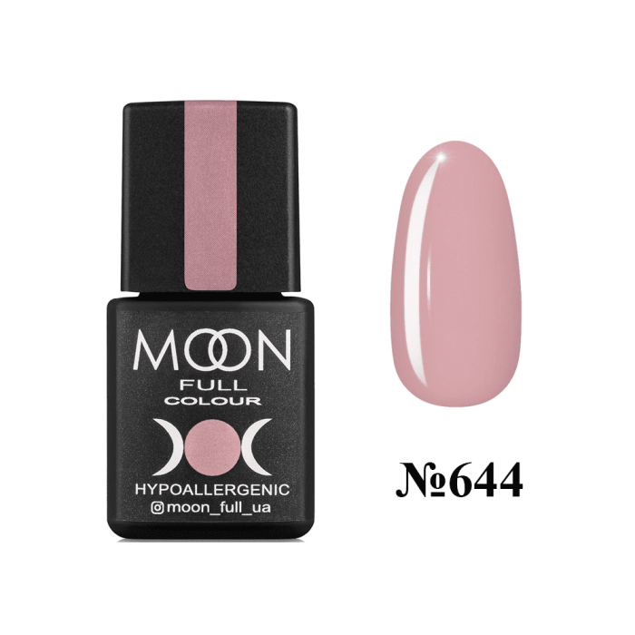 Гель-лак Moon Full Autum-Winter №644, пудрово-розовый, 8 мл