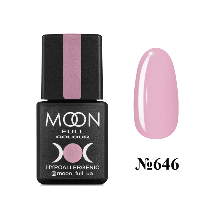 Гель-лак Moon Full Autum-Winter №646, рожевий, 8 мл
