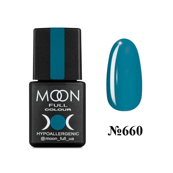 Гель-лак Moon Full Autum-Winter №660, світло-бірюзовий, 8 мл