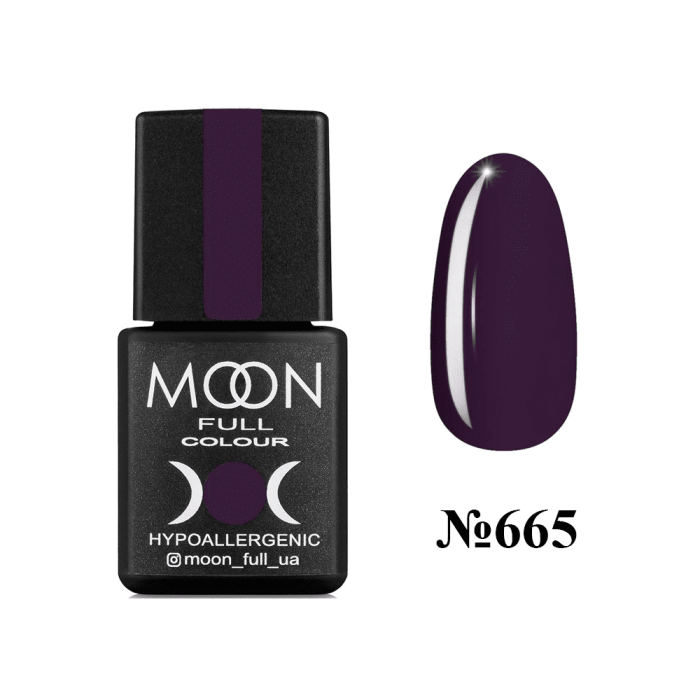 Гель-лак Moon Full Autum-Winter №665, чёрно-сливовый, 8 мл