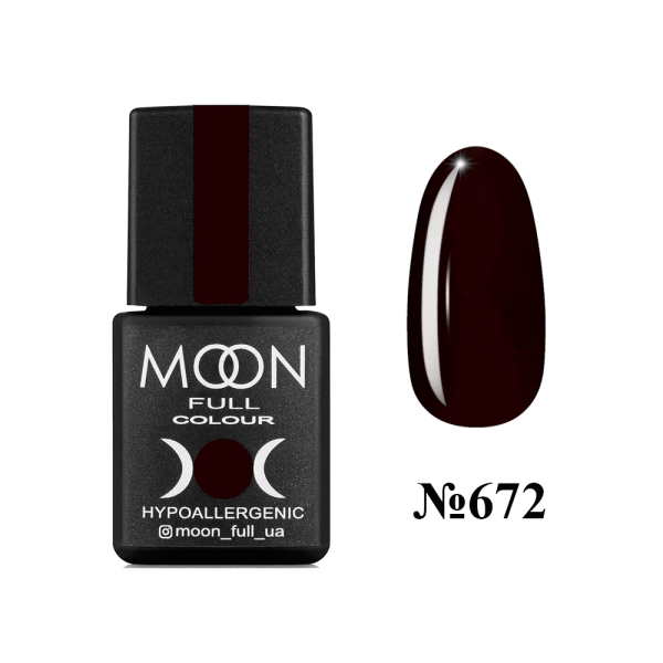 Гель-лак Moon Full Autum-Winter №672, шоколадно-вишневый, 8 мл