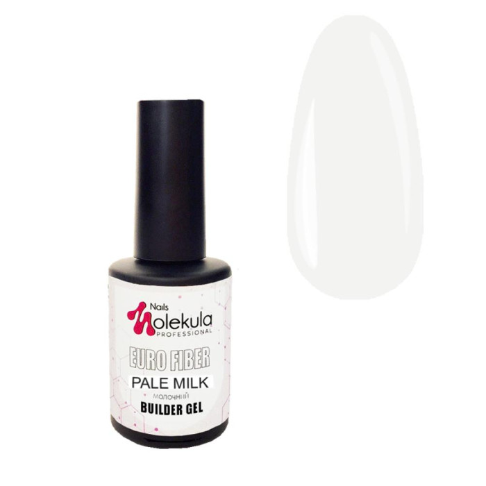 Molekula Euro Fiber Gel Pale Milk - гель для зміцнення нігтьової пластини, молочний, 12 мл