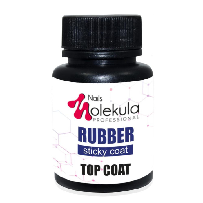 Molekula Top Coat Rubber Sticky - топ каучуковий з липким шаром, 30 мл