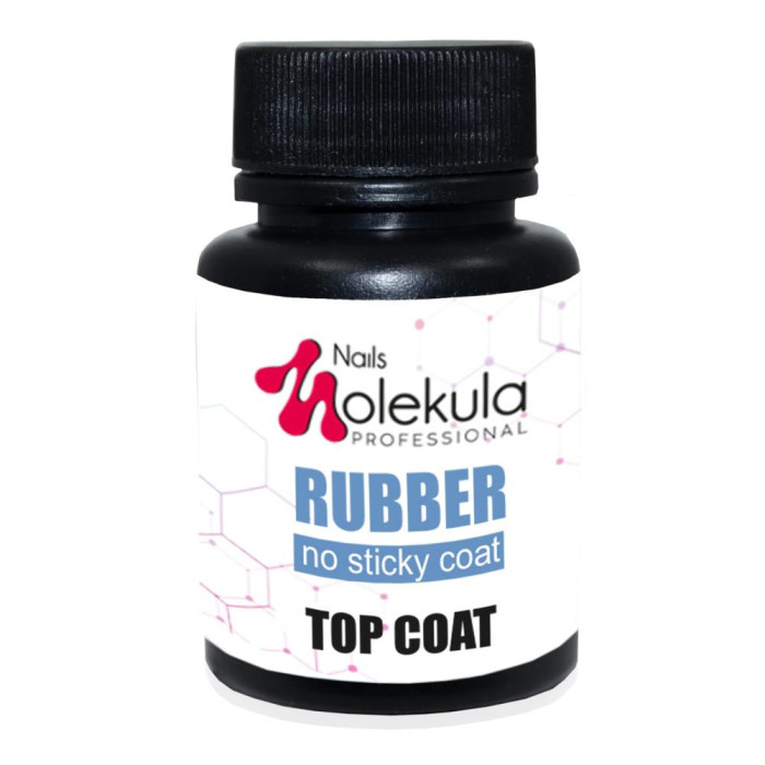 Molekula Top Coat No Sticky - топ каучуковий без липкого шару, 30 мл