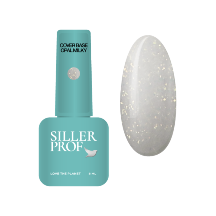 База камуфлирующая Siller Cover Base Opal Milk молочная с микроблеском, 8 мл