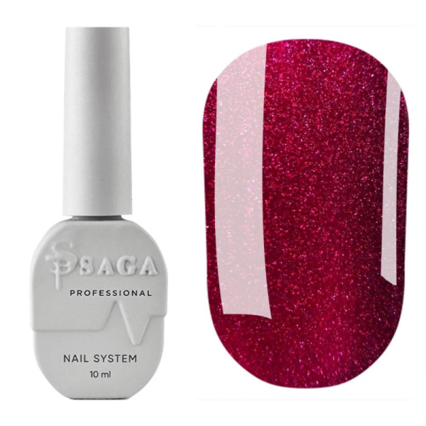 Гель-лак котяче око SAGA Professional Cherry Cat, вишневе, 10 мл