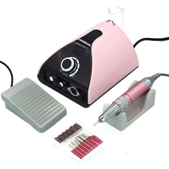 Фрезер для манікюру та педикюру Nail Drill Set ZS-711 35000 оборотів 65 Вт рожевий