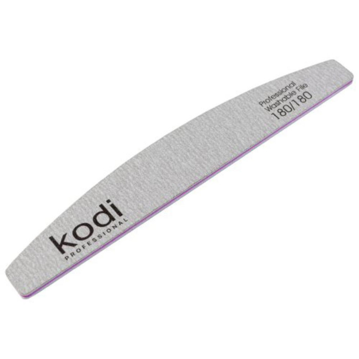 Пилка для ногтей Kodi Professional № 092 Washable (серая) 180/180, полумесяц