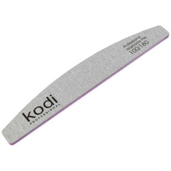 Пилка для ногтей Kodi Professional № 094 Washable (серая) 100/180, полумесяц
