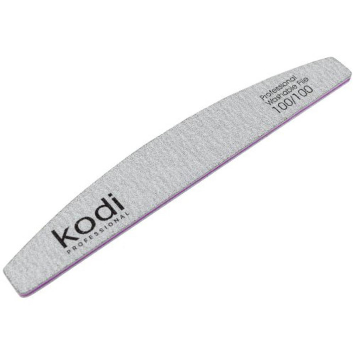 Пилка для нігтів Kodi Professional № 122 Zebra (світло-сіра) 100/100, півмісяць
