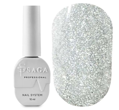 Гель-лак светоотражающий SAGA Professional Fiery Gel №01, белое серебро, 10 мл