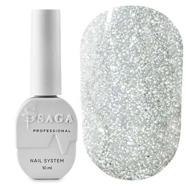 Гель-лак світловідбивний SAGA Professional Fiery Gel №01, біле срібло, 10 мл