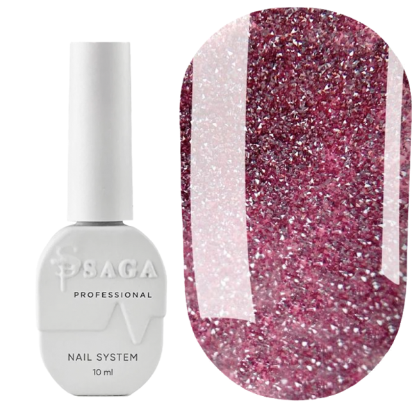 Гель-лак светоотражающий SAGA Professional Fiery Gel №04, лиловое золото, 10 мл