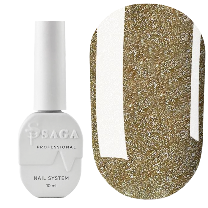 Гель-лак светоотражающий SAGA Professional Fiery Gel №06, золотистый, 10 мл