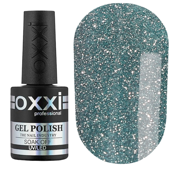 Гель-лак светоотражающий Oxxi Professional Disco BOOM №005, бирюзовый, 10 мл
