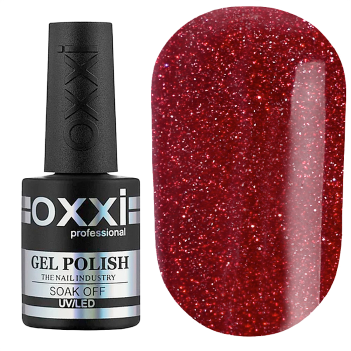Гель-лак світловідбивний Oxxi Professional Disco BOOM №010, рубіновий, 10 мл
