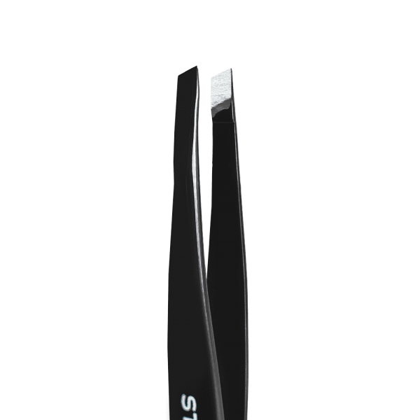 Пинцет для бровей Staleks Pro Expert 11 Type 4b (узкие скошенные кромки) (черный)