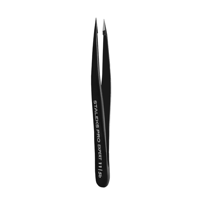 Пинцет для бровей Staleks Pro Expert 11 Type 5b (точечный) (черный)