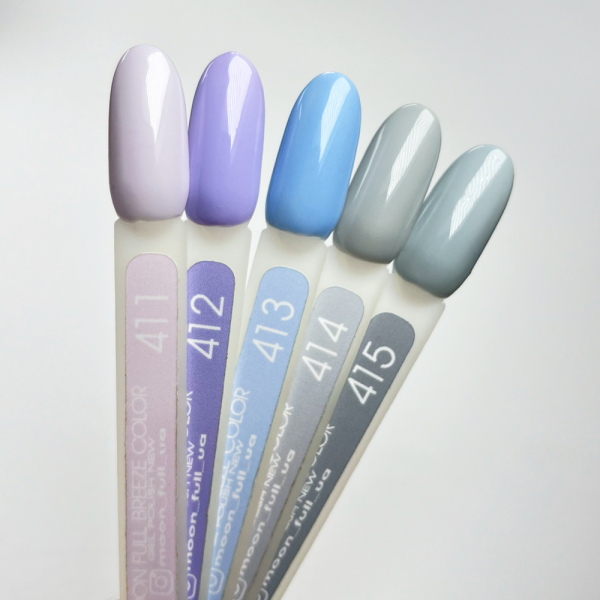 Гель-лак Moon Full Breeze Color №414, светлый серо-молочный , 8 мл