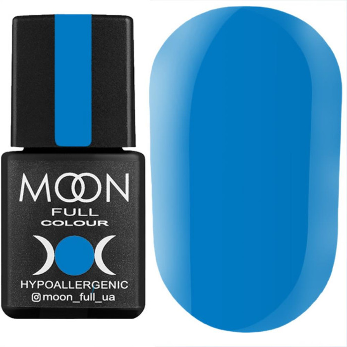 Гель-лак Moon Full Breeze Color №421, яскраво-блакитний, 8 мл