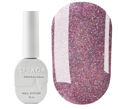 Гель-лак светоотражающий SAGA Professional Fiery Gel №14, голографически нежно-розовый, 10 мл