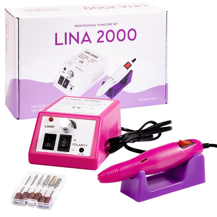 Фрезер для манікюру Lina 2000 на 20 тис оборотів, рожевий