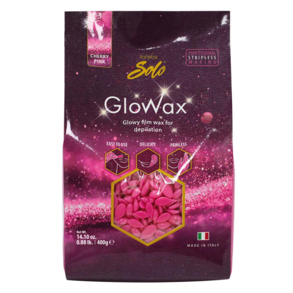 Italwax Glowax Cherry Pink - плівковий віск для депіляції обличчя (рожева вишня), 400 г