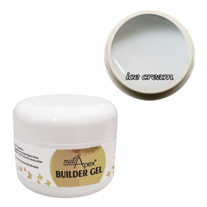 Nailapex Ice Cream Gel - моделювальний гель без опилу, молочний, 30 мл