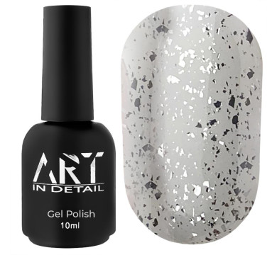 ART Top Shine Silver - топ для гель-лаку з дрібними сріблястими пластівцями, 10