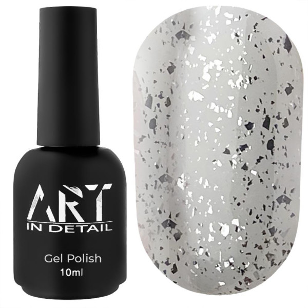 ART Top Shine Silver - топ для гель-лака с мелкими серебристыми хлопьями, 10