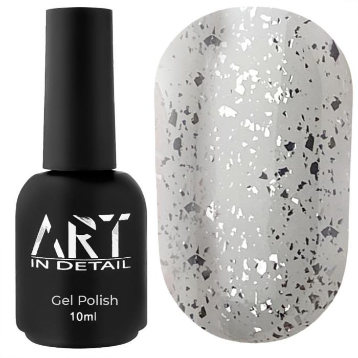 ART Top Shine Silver - топ для гель-лаку з дрібними сріблястими пластівцями, 10
