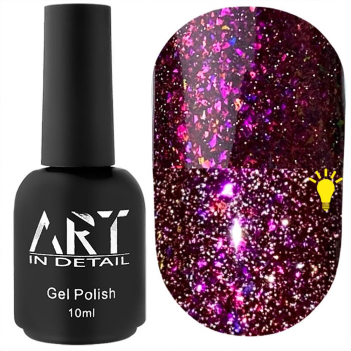 Гель-лак светоотражающий ART Magic Flash №MG004, вишневый, 10 мл