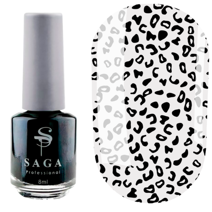 Лак-фарба для стемпінгу Saga Professional Stamping Black Sticky - чорний, з липким шаром, 8 мл