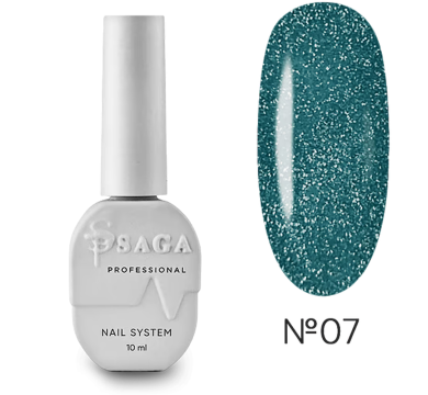Гель-лак светоотражающий SAGA Professional Fiery Gel №07, малахитовый , 10 мл