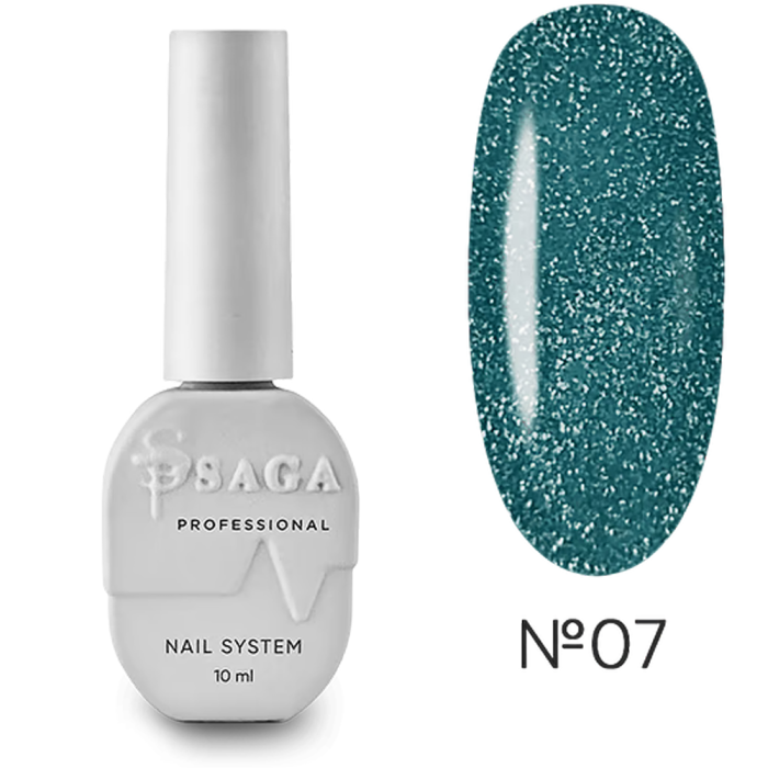 Гель-лак світловідбивний SAGA Professional Fiery Gel №07, малахітовий, 10 мл