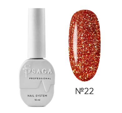 Гель-лак світловідбивний SAGA Professional Fiery Gel №22, теракотовий , 10 мл