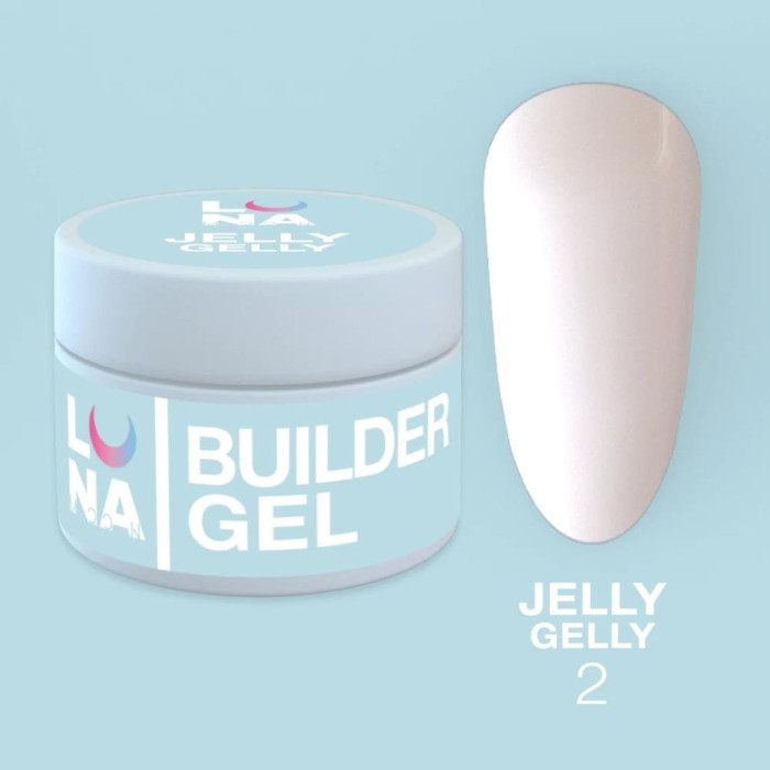 LUNA Gelly Jelly №2 - гель-желе для наращивания, реставрации квадрата, молочный, 15 мл
