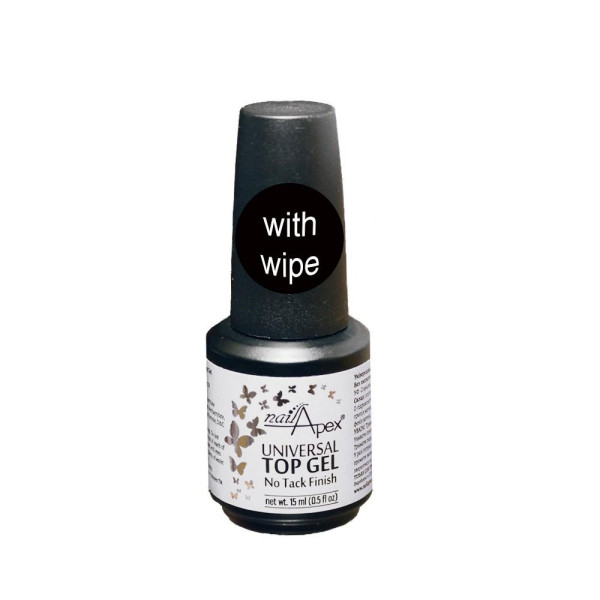 Nailapex Thick UV Top Gel - каучуковый топ, с липким слоем, 15 мл
