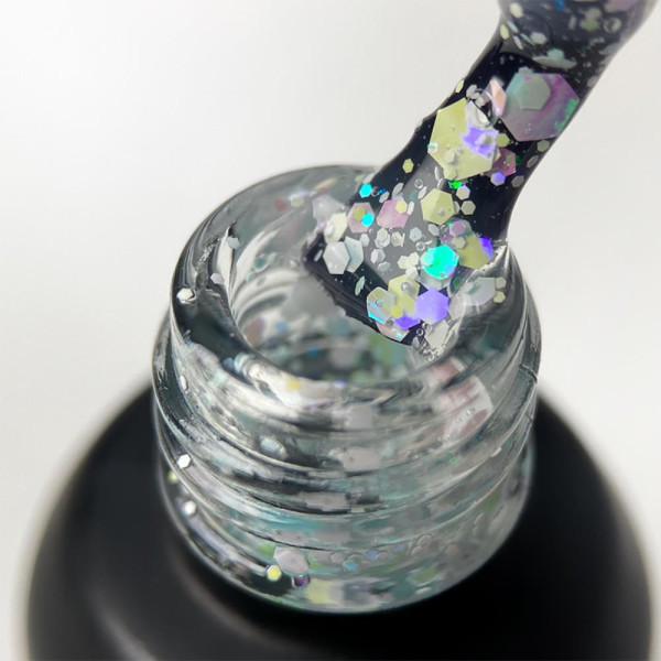 Гель-лак на прозрачной основе ART Confetti №C001, с зелёно-голубыми конфетти, 6 мл